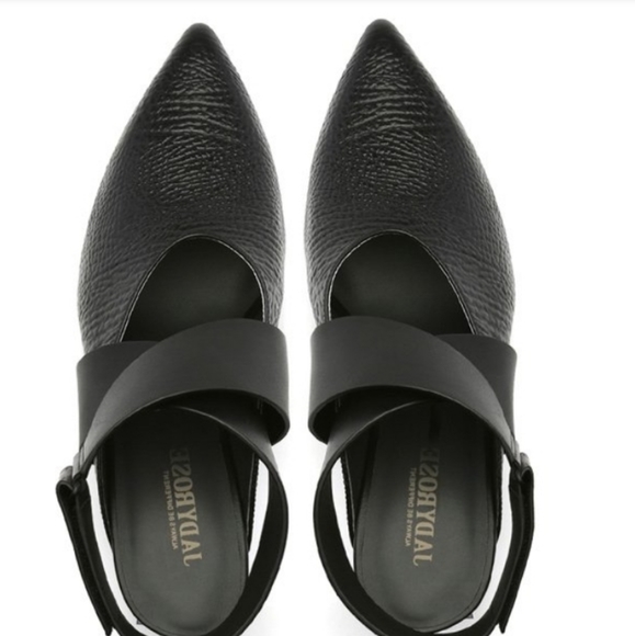 BNIB black mirror heel leather slingbacks - Picture 2 of 11